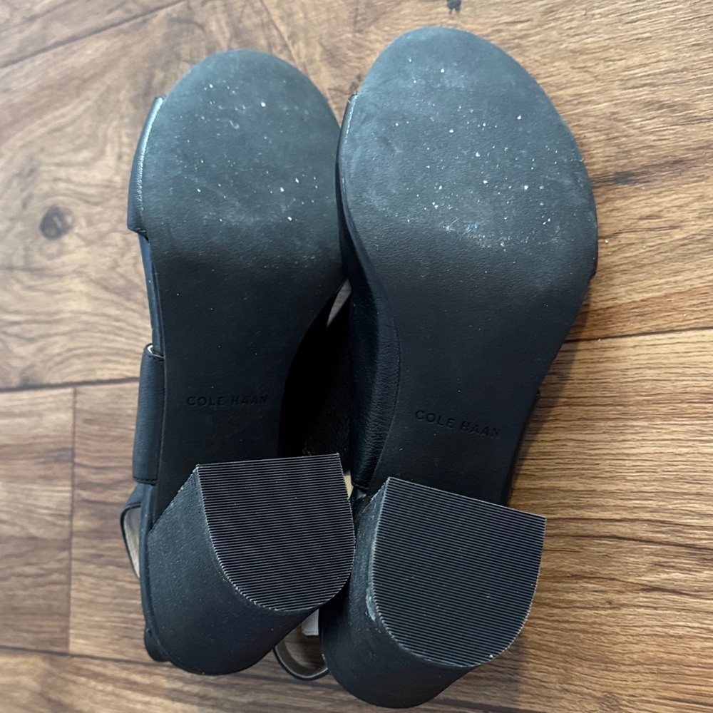 Cole Haan Black Leather Sandals - Picture 3 of 3